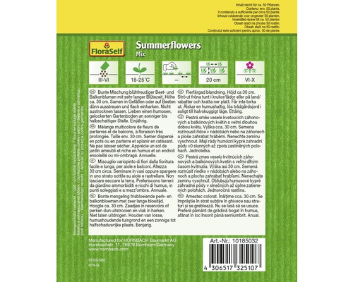 Mélange de graines de fleurs d''été pour parterres et balcons