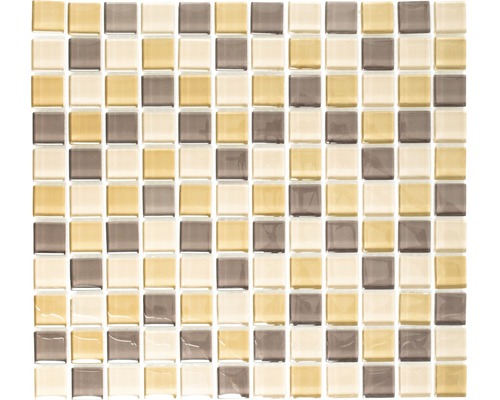 Mosaïque de verre XCM 8555, marron, 30,5x32,5 cm Mosaïque avec des carreaux de verre carrés