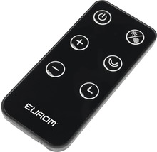 Télécommande Eurom pour commander différentes fonctions de l''appareil.