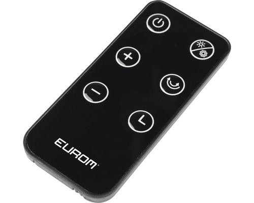 Télécommande Eurom pour commander différentes fonctions de l''appareil.