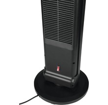 Radiateur soufflant colonne noir avec base ronde et interrupteur