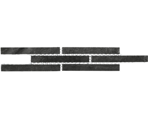 Bordure en pierre naturelle CM-57115, aspect ardoise, 24,5 x 4,8 cm Mosaïque en pierre sur filet