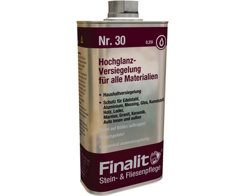 Finition haute brillance Finalit n° 30 0,25 litre Finalit Vernis brillant pour tous matériaux en bidon de 0,25 litre