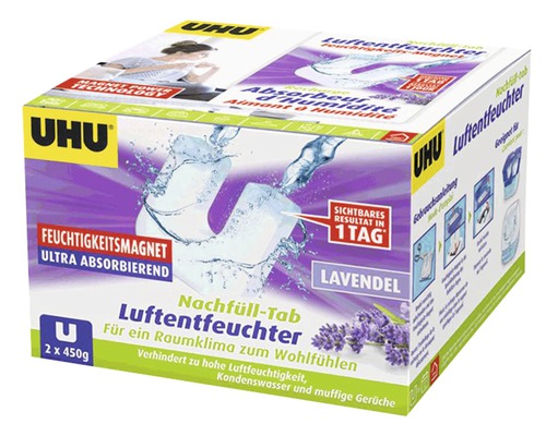 Tablettes de rechange UHU airmax pour ambiance lavande 2x 450 g