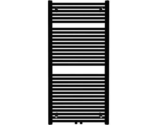 Radiateur de salle de bains Rotheigner CLASSIC-M 1215 x 600 mm noir mat avec raccordement central