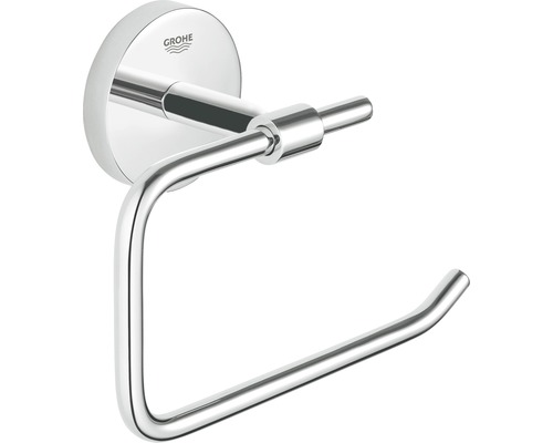 Dérouleur papier toilette GROHE BauCosmopolitan sans couvercle chrome 40457001 Porte-papier toilette en métal avec logo Grohe