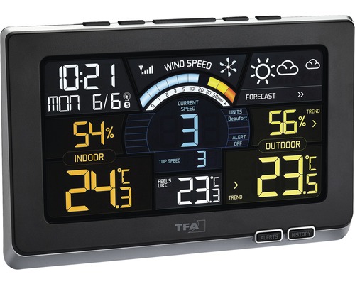 Funk-Wetterstation Spring Breeze innen/außen digital, ohne Batterie, ohne Batterie