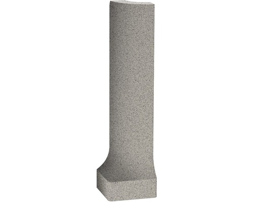 Moulure creuse d'angle extérieur en grès cérame fin Nevada gris disparate 9x2,3 cm Poteau de clôture gris en béton