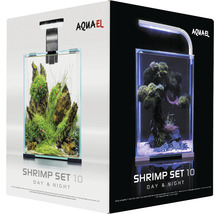 Aquarium Aquael Shrimp Set Day & Night 10 avec éclairage LED, filtre, chauffage, sans meuble bas noir 10 l-thumb-1