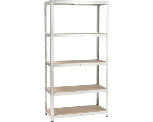 Rayonnage emboîtable pour charges lourdes Strong 175 zingué 1760x900x400 mm 5 tablettes en bois capacité de charge 875 kg Rayonnage emboîtable pour charges lourdes Strong 175 zingué 1760x900x400 mm 5 tablettes en bois capacité de charge 875 kg