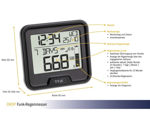 Digital  Außenthermometer & Regenmesser - HORNBACH Luxemburg