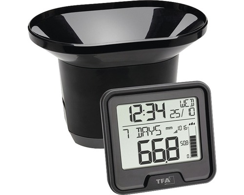 Pluviomètre radio-guidé numérique intérieur-extérieur sans fil Drop, sans piles Pluviomètre numérique avec écran LCD pour mesurer la quantité de précipitations
