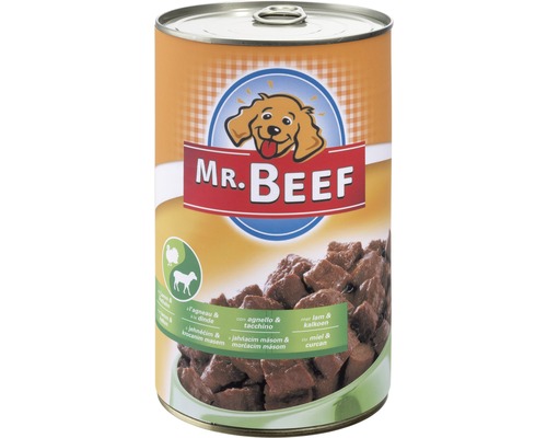 Pâtée pour chien MR. BEEF agneau et pintade boîte de 1200 g