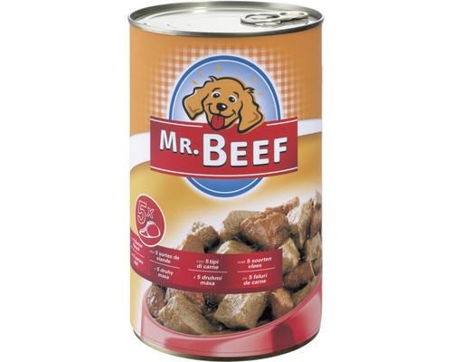 Pâtée pour chien MR. BEEF 5 sortes de viande 1200 g