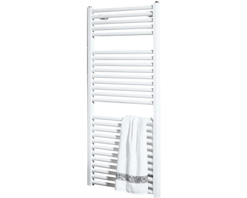 Radiateur électrique pour salle de bains Schulte München 121,5x60x cm blanc alpin avec résistance chauffante 600 watts et remplissage