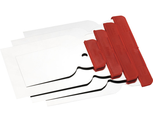 Ensemble de couteaux à enduit RAUTNER 4 pces acier inoxydable 50, 80, 100, 120 mm Jeu de grattoirs à joints avec trois lames en acier inoxydable et poignées en plastique