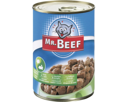 Pâtée pour chat MR. BEEF pintade et lapin 400 g-0