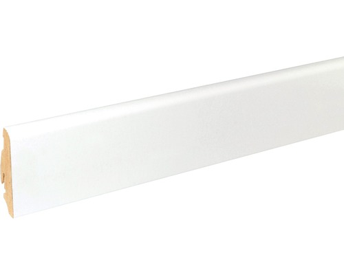 Plinthe cache câble en MDF blanche 240 x 8 x 1,9 cm CANDO