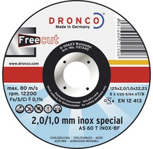 Dronco Trennscheibe 125x2,0/1,0x22,23 Millimeter für Metall und Edelstahl
