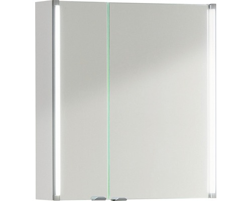 Spiegelschrank EEK A LED-Line weiß 2 trg.61 cm breit Fackelmann