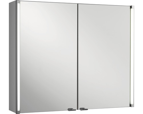 Armoire de toilette Fackelmann EEK A LED-Line blanc 2 portes largeur 81 cm