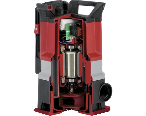 Vue en coupe d''une pompe submersible montrant sa construction interne