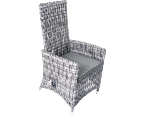 Fauteuil de jardin Rick rotin synthétique 64x66.5x112.5 cm, gris-beige