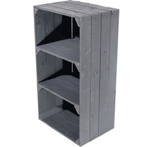 Étagère en caisses de bois avec trois compartiments