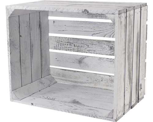 Caisse en bois shabby blanc 50x40x30 cm