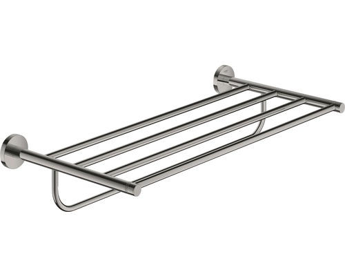 Porte-serviettes avec tablette GROHE Essentials hard graphite poli 40800A01 Porte-serviettes à trois barres pour montage mural