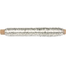 Silberfarbener Bindedraht auf Holzspule