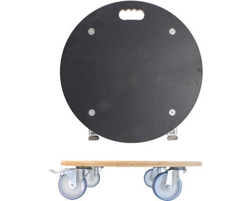 Banc à genoux rond avec roulettes et poignée de transport