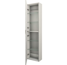 Offener Badezimmerschrank mit Glasböden