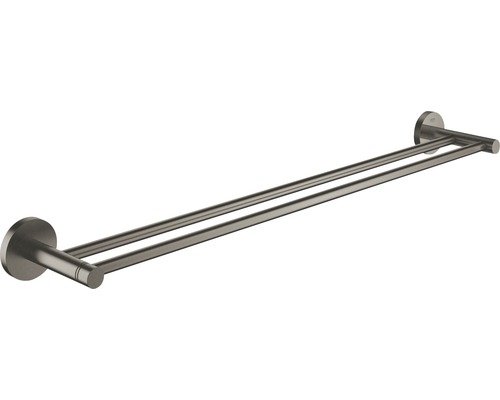 Badetuchhalter doppelt GROHE Essentials 60 cm hard graphite gebürstet 40802AL1 Doppelter Handtuchhalter zur Wandmontage