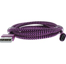 Câble de recharge et de données USB/micro USB 1 m textile rose-thumb-7