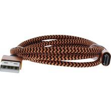 Câble de recharge et de données USB/micro USB 1 m textile orange-thumb-6