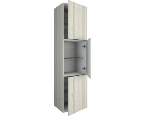 Armoire haute avec trois portes et étagères
