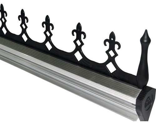 Garniture de faîtage pour serre Gärtner 18.8 m², noire 43x23x21cm Support de gouttière en aluminium avec éléments décoratifs