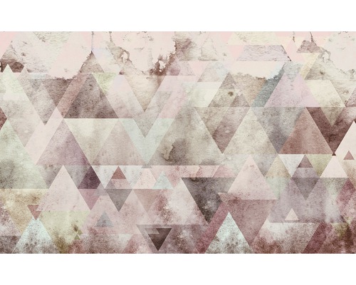 Papier peint panoramique intissé P018B-VD4 Pure Triangles Red 4 pces 400 x 250 cm Papier peint avec motif de triangles abstraits