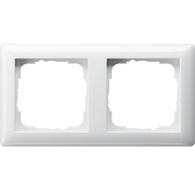 Plaque double interrupteur encadrement Gira Standard 55 blanc pur brillant-thumb-0