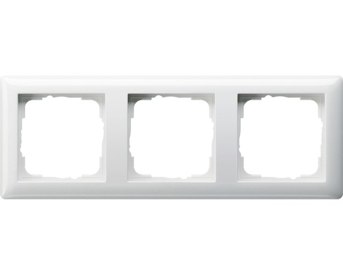 Plaque triple interrupteur encadrement Gira Standard 55 blanc pur brillant-0