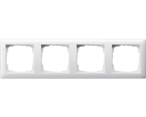 Plaque quadruple interrupteur encadrement Gira Standard 55 blanc pur brillant
