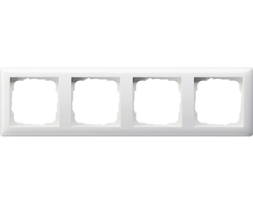 Plaque quadruple interrupteur encadrement Gira Standard 55 blanc pur brillant Cadre quadruple pour interrupteurs