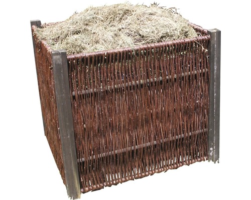 Silo de compostage Lafiora en osier, 80x80x80 cm