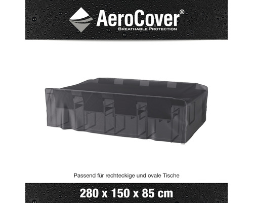 AeroCover Schutzhülle für rechteckige und ovale Tische, Größe 280 x 150 x 85 cm