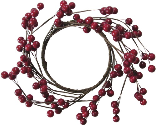 Couronne avec baies fil blanc-marron