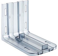 Connecteur d''angle transparent en plastique avec trous de fixation