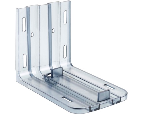 Connecteur d''angle transparent en plastique avec trous de fixation