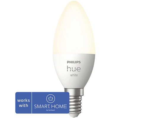 Ampoule flamme Philips hue White à intensité lumineuse variable blanc E14  5,5W 470 lm blanc chaud - blanc neutre 1 pce - Compatible avec SMART HOME  by hornbach - HORNBACH Luxembourg