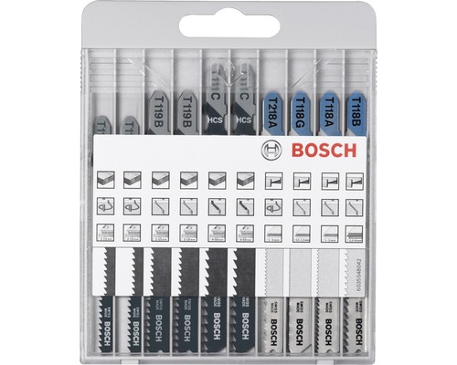 Jeu de lames de scie sauteuse Bosch dans un emballage transparent